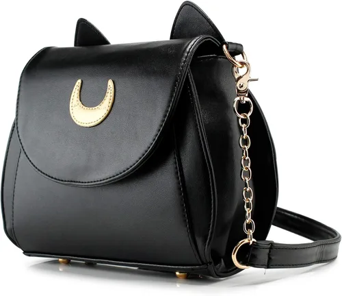 Vista 2 de Oct17 Moon Luna Design Monedero Kitty Cat Satchel bolso de hombro diseñador mujeres bolso Tote PU cuero Sailer