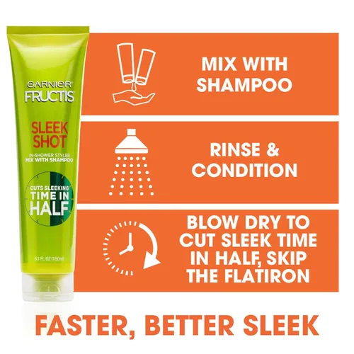 Vista 5 de Garnier Cuidado del cabello Fructis Sleek Shot para la ducha Styler, 5.1 onzas líquidas
