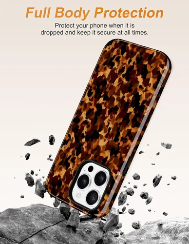 Vista 145 de Jusy Funda compatible con MagSafe con estampado de caparazón de tortuga marrón para iPhone 7/8/SE, cubierta protectora de TPU suave magnética