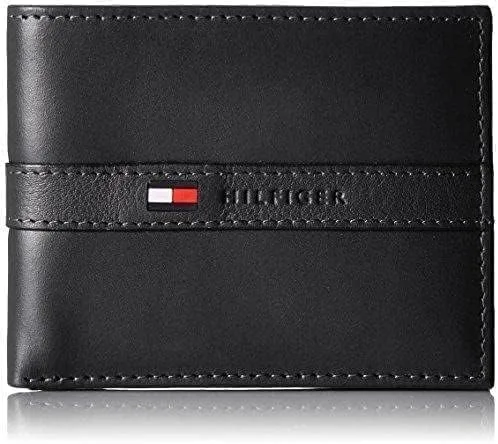Vista 6 de Tommy Hilfiger Billetera plegable clásica para hombre con ventana de identificación y múltiples ranuras para tarjetas