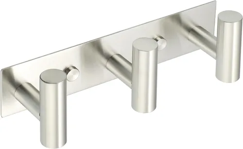 Vista 8 de Alise - Perchero negro para sombreros y abrigos con 3 ganchos para montaje en pared Self Adhesive or Wall Drilling,Wall Hooks for Hanging Robes