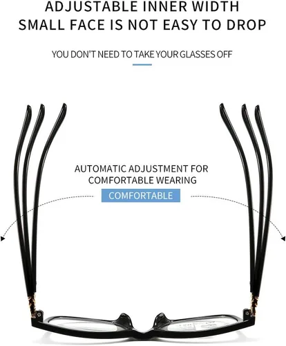 Vista 4 de Gafas de lectura progresivas multienfoque para hombres y mujeres, sin línea, multifocales, lentes de lectura con bloqueo de luz azul, 100% Negro