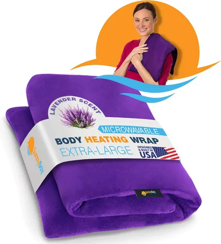 Vista 16 de SunnyBay Almohadilla de calentamiento para microondas con lavanda, almohadilla microondas pesada para todo el cuerpo, paquete húmedo caliente o frío