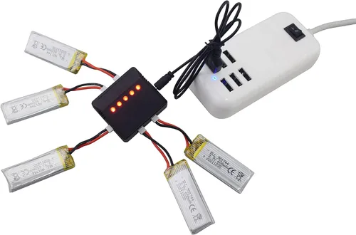 Vista 3 de sea jump Accesorios 5 unids 3.7 V 600 mAh batería de litio con cargador 5 en 1 para SYMA X600W X700 X700 W fotografía aérea Quadcopter Accesorios