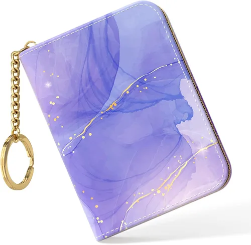 Vista 14 de Nipichsha Tarjetero para Tarjetas de Crédito, Tarjetero Pequeño de RFID para Mujeres, Tarjetero de Cuero Delgado, Modas Hoja de arte abstracto