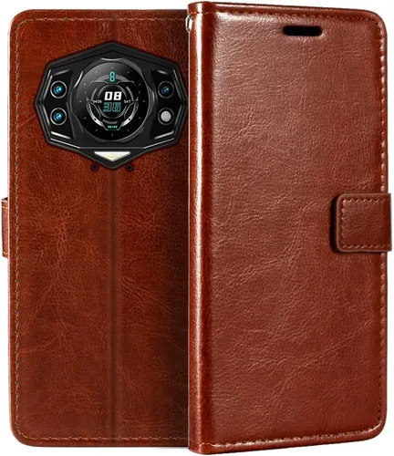 Vista 8 de Funda de piel sintética para teléfono compatible con Doogee S98 Pro, funda magnética con ranuras para tarjetas, protección completa y función