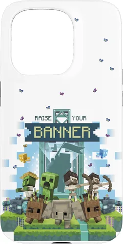 Vista 14 de Minecraft Legends Raise Your Banner Mobs Group Shot - Carcasa para iPhone 17