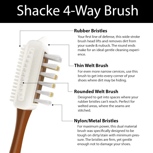 Vista 4 de Shacke cepillo limpiador de piel con 4 opciones para gamuza y nubuck