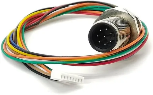 Vista 4 de Elecbee Código masculino del conector A del soporte del panel de M12 8Pin con los alambres terminales los 30CM AWG24 para la señal y el escudo