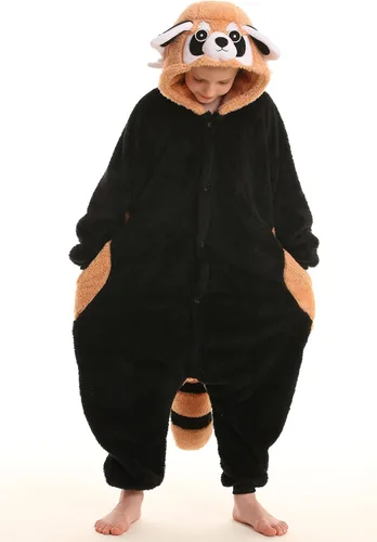 Vista 2 de DELEY Pijama unisex de una pieza para niños, pijamas de animales para Halloween, disfraz de cosplay para mujeres y hombres, ropa de dormir