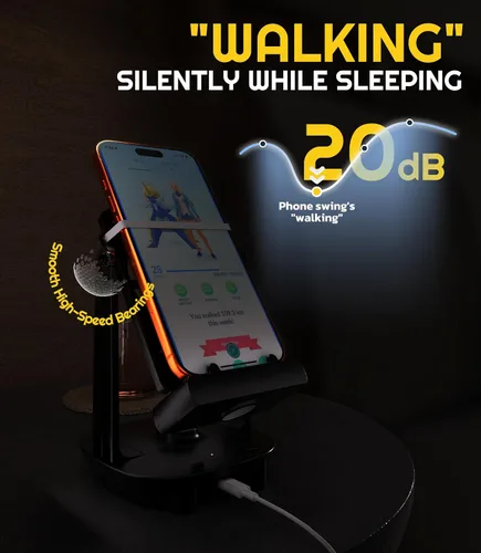 Vista 4 de Orzero Contador de pasos compatible con Pokemon Go Walker, accesorios de columpio de teléfono, podómetro (cable USB) (fácil instalación)