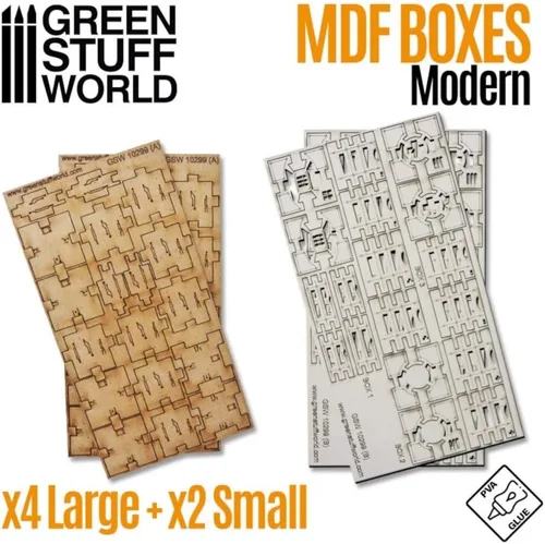 Vista 2 de Green Stuff World Cajas MDF para modelos y miniaturas – Cajas modernas de ciencia ficción 10299
