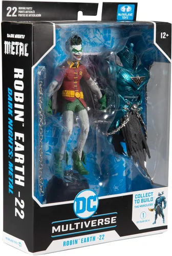 Vista 7 de McFarlane Toys DC Multiverse Robin Earth -22 (Dark Nights: Metal) Figura de acción de 7 pulgadas con piezas Build-A para figura de 'The Merciless