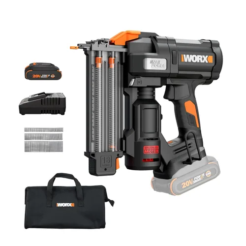Vista 11 de Worx Nitro Clavadora Brad Inalámbrica de 20V 18GA, Pistola de Clavos Inalámbrica, Pistola de Clavos a Batería, Hasta 2 Pulgadas, Liberación