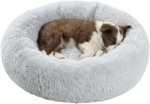 Vista 32 de SAVFOX Camas de felpa calmantes para perros, cama de perro dona para perros pequeños, medianos, grandes y extragrandes, cama cómoda para perros
