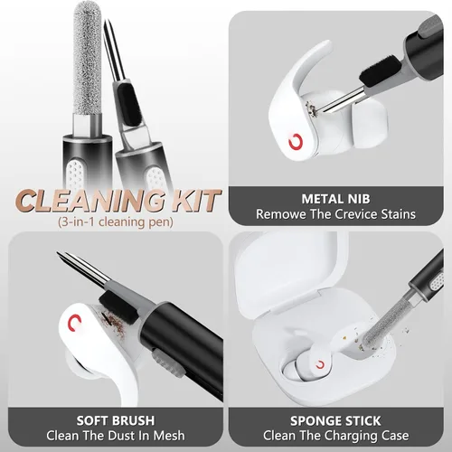 Vista 5 de con Bloqueo de Seguridad de Fibra de Carbono para Funda Protectora de Beats Fit Pro 2021, Protector Beat Fit Pro 2 Absorbente de Impactos
