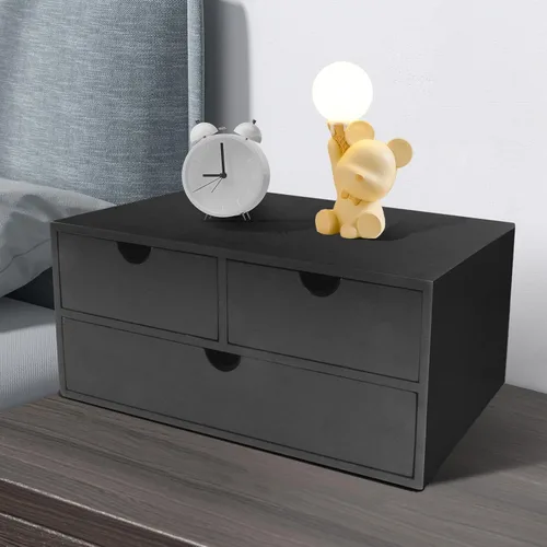 Vista 5 de Charmewooden Organizador de escritorio con cajones, organizador de cajones para encimera, cajones para escritorio, hogar, oficina, espacio