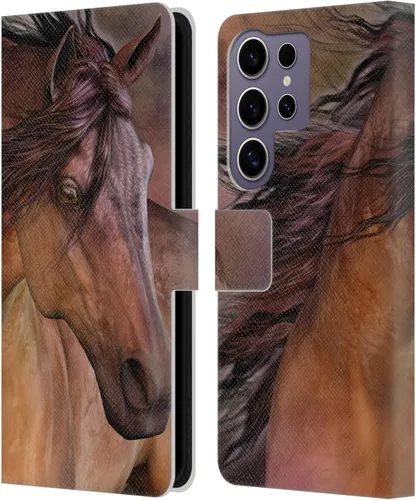 Vista 331 de Head Case Designs Officially Licensed Laurie Prindle A Morgan Christmas Western Stallion Leather Wallet Case Compatible with Samsung Galaxy A07 4G