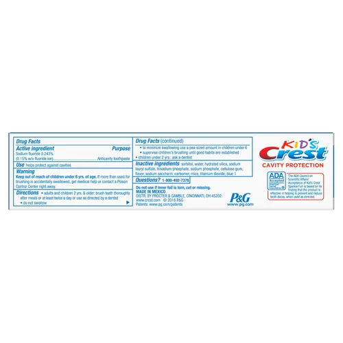 Vista 7 de Crest Pasta de dientes con protección de caries para niños, Sparkle Fun, 2.2 oz