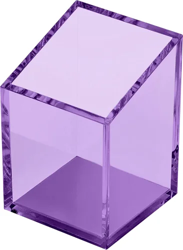 Vista 6 de OfficeGoods Portalápices y bolígrafos acrílicos - Diseño moderno trapezoidal - Hermoso organizador de escritorio para el hogar u oficina - Base