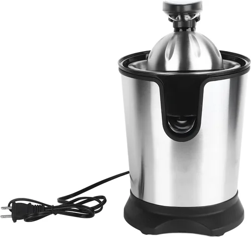 Vista 6 de Exprimidor eléctrico de cítricos, máquina exprimidora, exprimidor de cítricos de acero inoxidable, compacto, gran volumen, control de pulpa