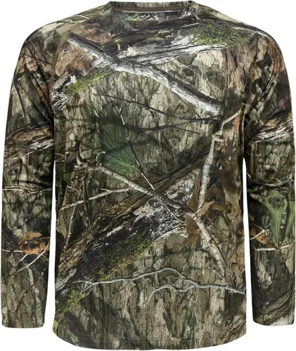 Vista 17 de Camisas Mossy Oak de caza para hombre, de manga larga, con camuflaje Bottomland