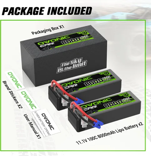 Vista 6 de OVONIC 3S lipo Batería 100C 8000mAh Lipo con conector EC5 (paquete de 2)