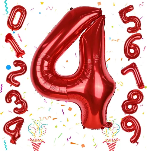 Vista 67 de Globos de Sirena Número 0 de 40 Pulgadas, Juego de Globos de Números Grandes Morado Verde Azulado Arcoíris 0-9, Globos de Números de Papel