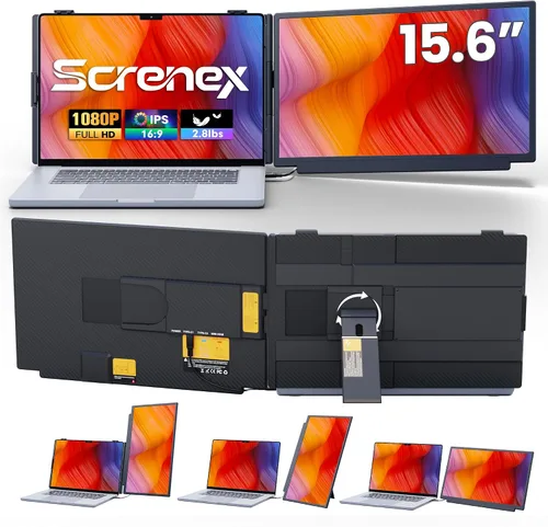Vista 11 de Extensor de pantalla para portátil de 14,2", monitor portátil FHD Negro mate