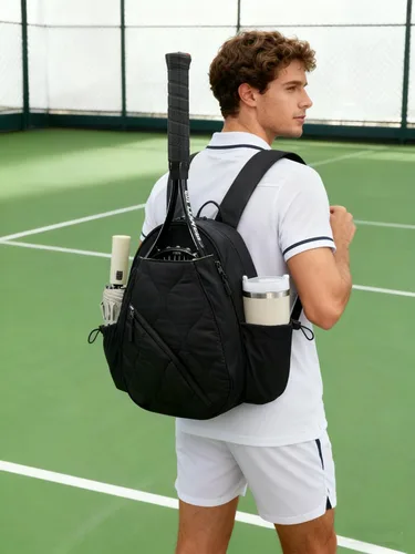 Vista 7 de Mochila de tenis Sucipi para mujeres y hombres, mochila para raquetas de tenis resistente al agua y lavable a máquina, bolsa deportiva ligera