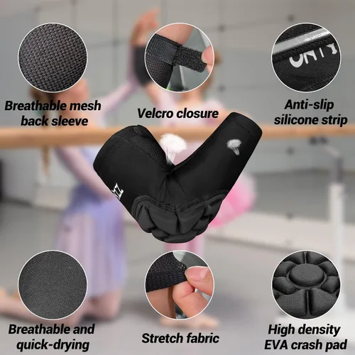 Vista 3 de ONTYZZ 1 par de coderas para niños, coderas, calentadores de brazos de baloncesto, manga protectora para disparos para fútbol, baloncesto, voleibol