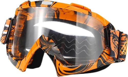 Vista 11 de ATV Ciclismo Motocicleta Gafas de Moto Bendable Anti-Reflexión Esponja Acolchado Gafas de esquí KG9 Lente teñida de naranja
