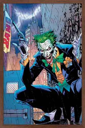 Vista 10 de Trends International DC Comics - Póster de pared de The Joker - Bang, 14.725 x 22.375 pulgadas, versión enmarcada de madera de granero Versión
