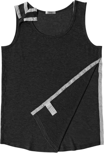 Vista 7 de Deyeek Camisetas sin mangas unisex con acceso completo a presión para hombres y mujeres, camisetas de recuperación de hombro para después