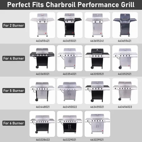 Vista 2 de Uniflasy Piezas de parrilla para Charbroil Performance 2 quemadores 463630021 463655021 463655421 463655621, para Charbroil 4 quemadores 463365021