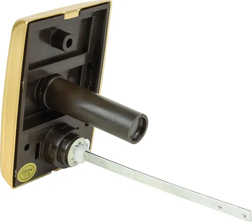 Vista 5 de Newhouse Hardware MCHBV - Timbre mecánico inalámbrico de dos notas y botón de puerta con visor integrado, tamaño único, blanco/latón