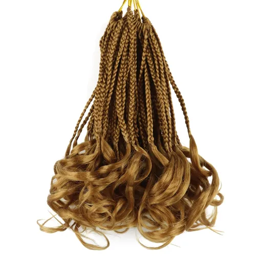 Vista 12 de Cabello para Trenzas Rizo Francés Color 1 Trenzas de Ganchillo Rizo Francés 10 Pulgadas Trenzas de Caja Cabello de Ganchillo para Mujeres y Niños