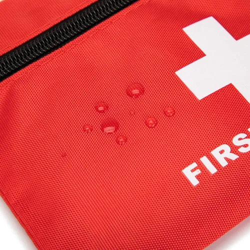 Vista 6 de Bolsa roja de primeros auxilios, pequeña bolsa de almacenamiento médica vacía para botiquines de primeros auxilios, paquete de emergencia