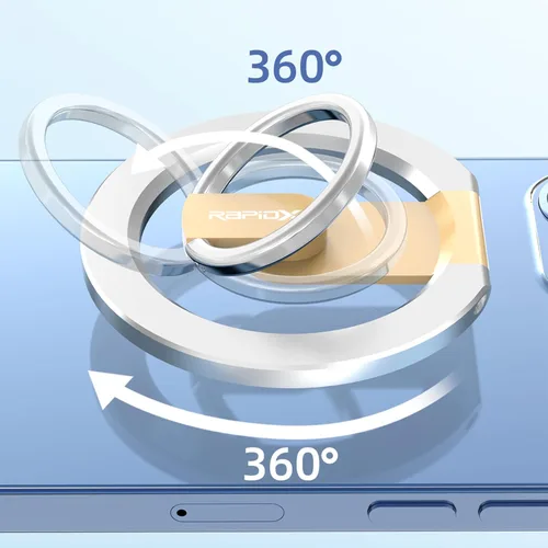 Vista 5 de RapidX Snapo - Agarre y soporte magnético 2 en 1 para teléfono, soporte con soporte ajustable, MagSafe compatible con iPhone 14, 13, 12 Pro, Pro