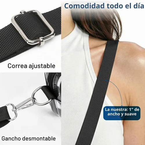 Vista 6 de PACKISM Clear Purse for Stadium Events - Clear Concert Bag for Women Negro