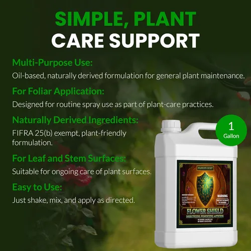 Vista 7 de Humboldts Secret Flower Shield Spray para el cuidado de plantas para aplicación y mantenimiento foliar de rutina Fórmula a base de aceite