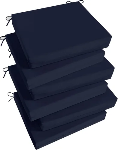 Vista 70 de Basic Beyond Juego de 4 cojines para sillas de exterior, cojines de exterior para muebles de patio, cojines resistentes al agua para sillas de patio