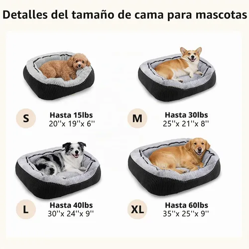 Vista 2 de Cama lavable para perros pequeños y gatos, cálida y calmante Negro