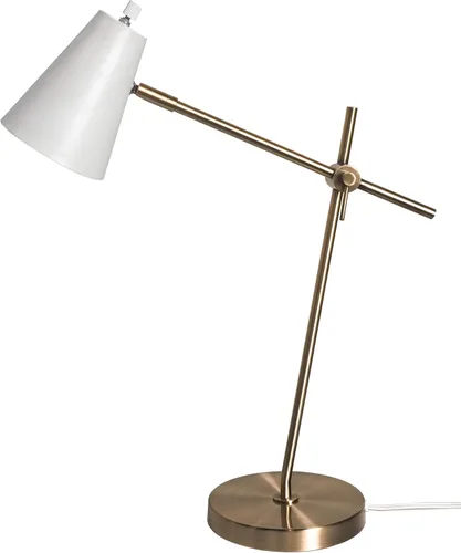 Vista 10 de Lámpara de escritorio HarvestLand HaloBar de latón para el hogar y la oficina – Lámpara de mesa industrial negra con base sólida para oficina