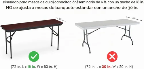 Vista 7 de YOUR CHAIR COVERS - Mantel elástico rectangular de elastano de 6 pies x 18 pulgadas, con espalda abierta para aula, color negro