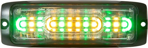 Vista 4 de Buyers Products 8890307 Luz estroboscópica LED ultra fina de 5 pulgadas, de doble color, rojo/transparente, 12 LED, carcasa de aluminio, luz