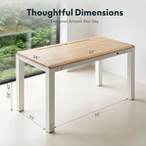 Vista 3 de FLEXISPOT 4-Leg Standing Desk, A Complete Workplace System, Natural