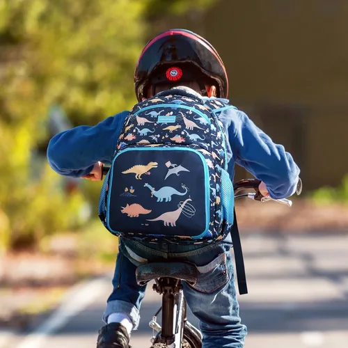 Vista 2 de mommore Mochila para niños con múltiples compartimentos, Dinosaurio, Mediana, Mochilas de viaje