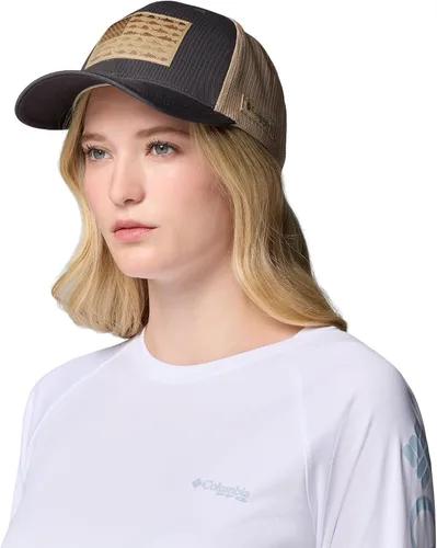 Vista 336 de Columbia Gorra de bola de malla Bandera antigua de malva/blanco/pescado