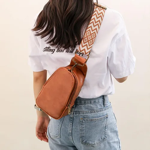 Vista 6 de Bolso bandolera para mujer, bolso cruzado de cuero de moda, bolso de mensajero, bolso de mano para mujer, tamaño mediano, color marrón